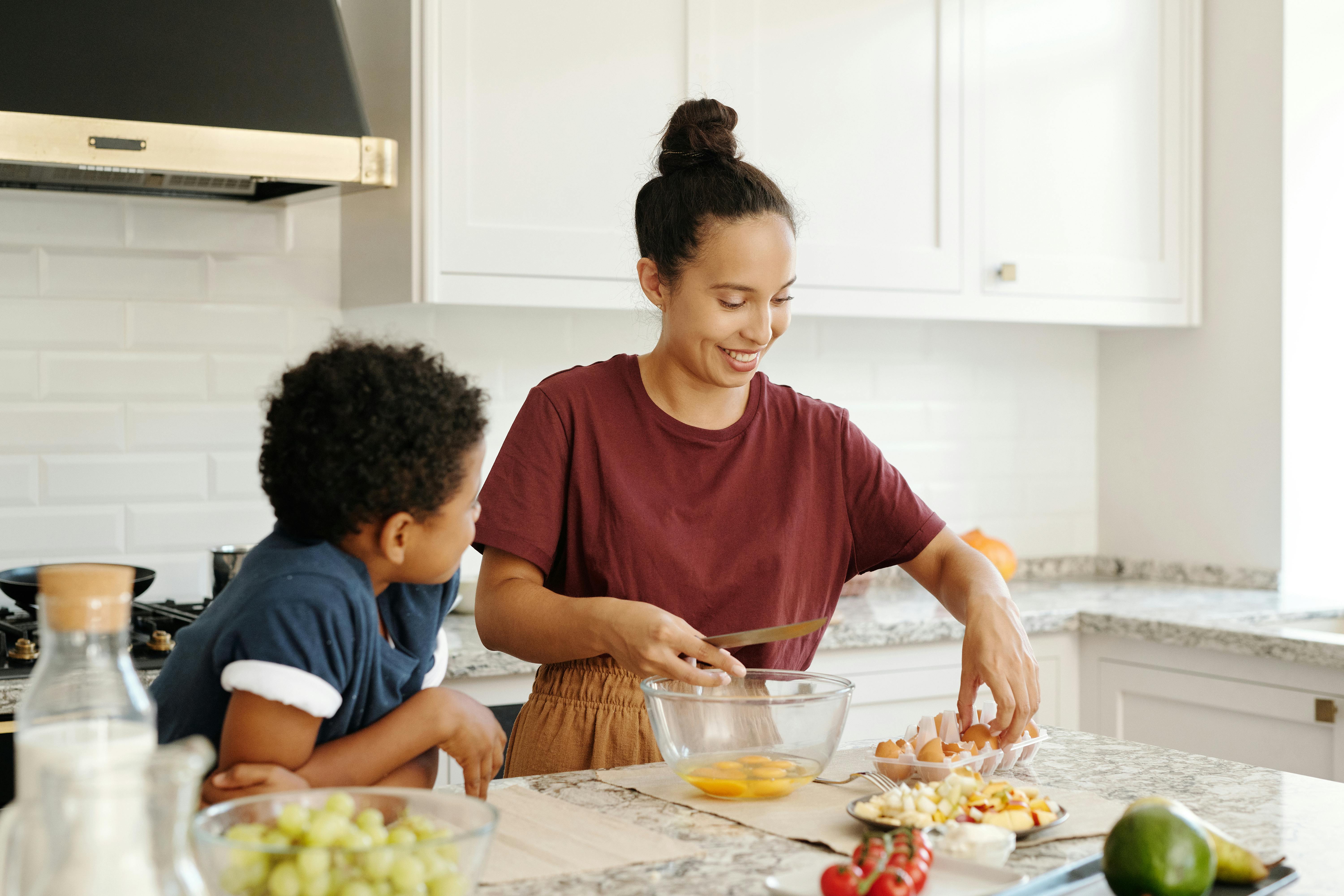 family cooking together